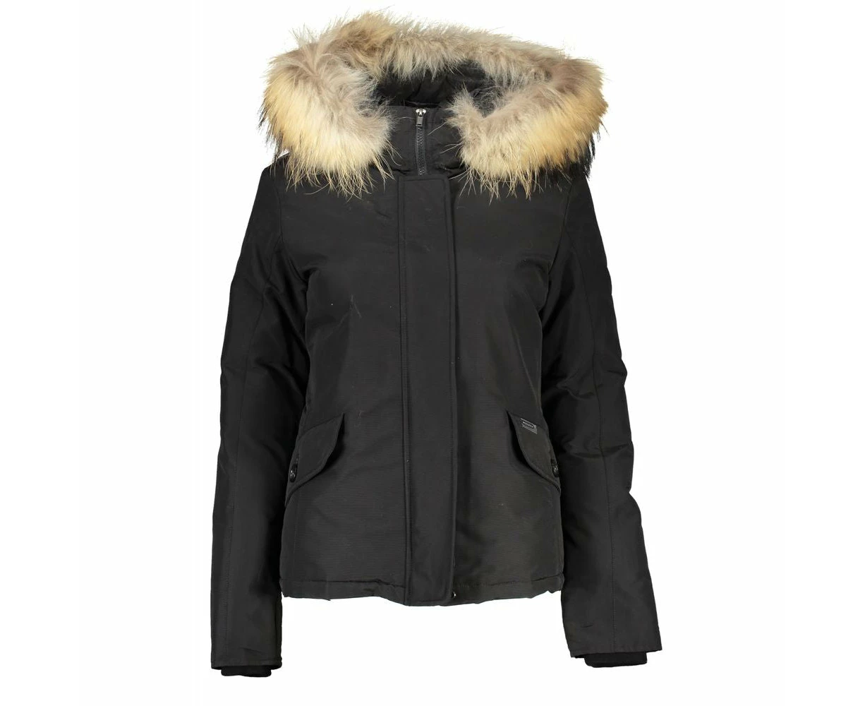 Woolrich Black Cotton Jackets & Coat