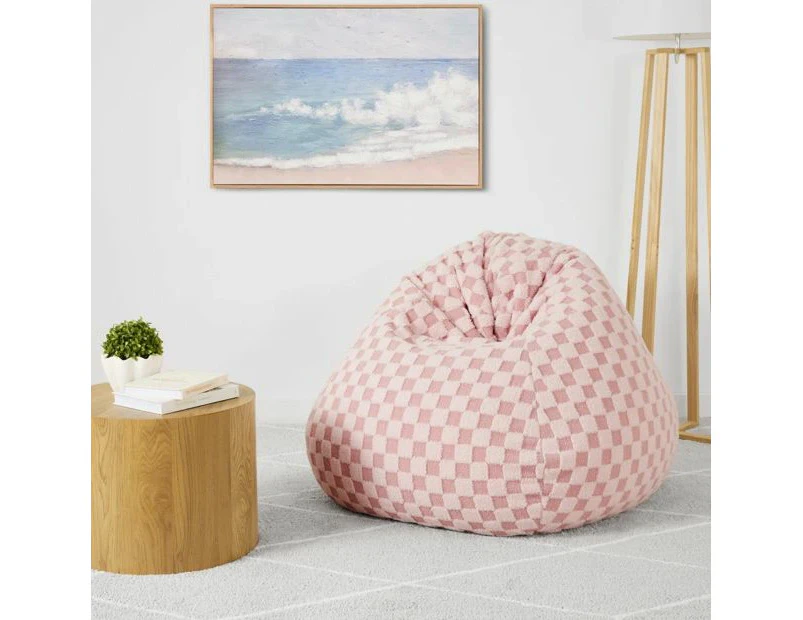 Checker Bean Bag, Pink - Anko