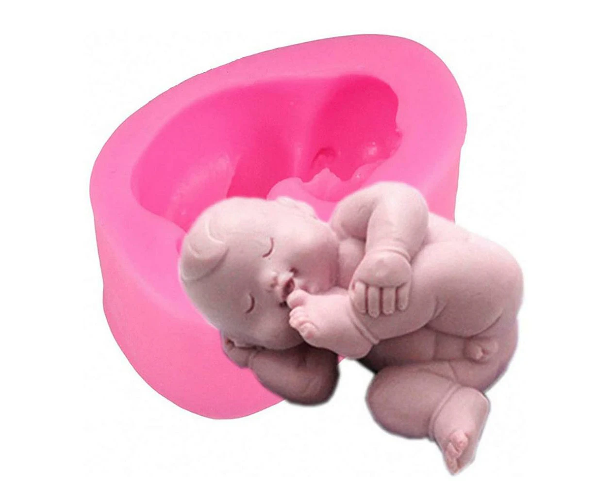 3D Baby Silicone Mold Sugar Chocolate Mold Fondant Cake Decorating Tool Cute DIY Sleeping Baby Shower Making Candy Mould