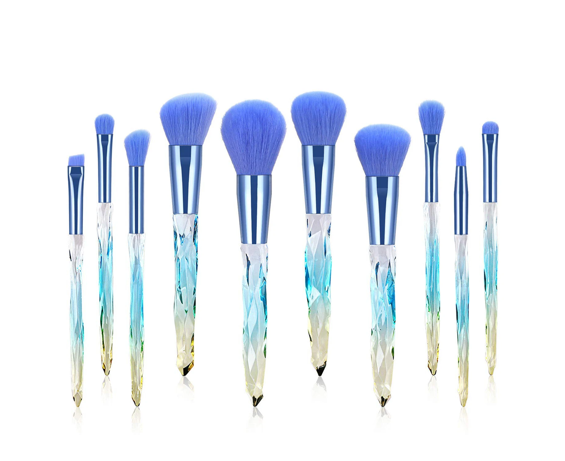 Makeup Brushes 10PCS Crystal Handle Makeup Brush Set, Premium Synthetic Bristles Cosmetic Brush