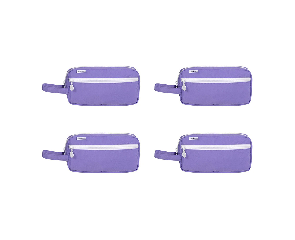 4x Celco Functional and Stylish Sturdy Zip Pencil Case in Fresh Pastel Purple