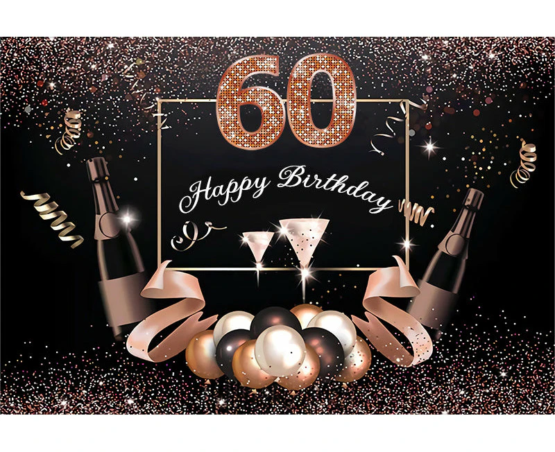 16TH 18TH 21ST 30TH 40TH 50TH 60TH 70TH ANY AGE ROSE GOLD BIRTHDAY PARTY SUPPLIES BANNER BACKDROP DECORATION