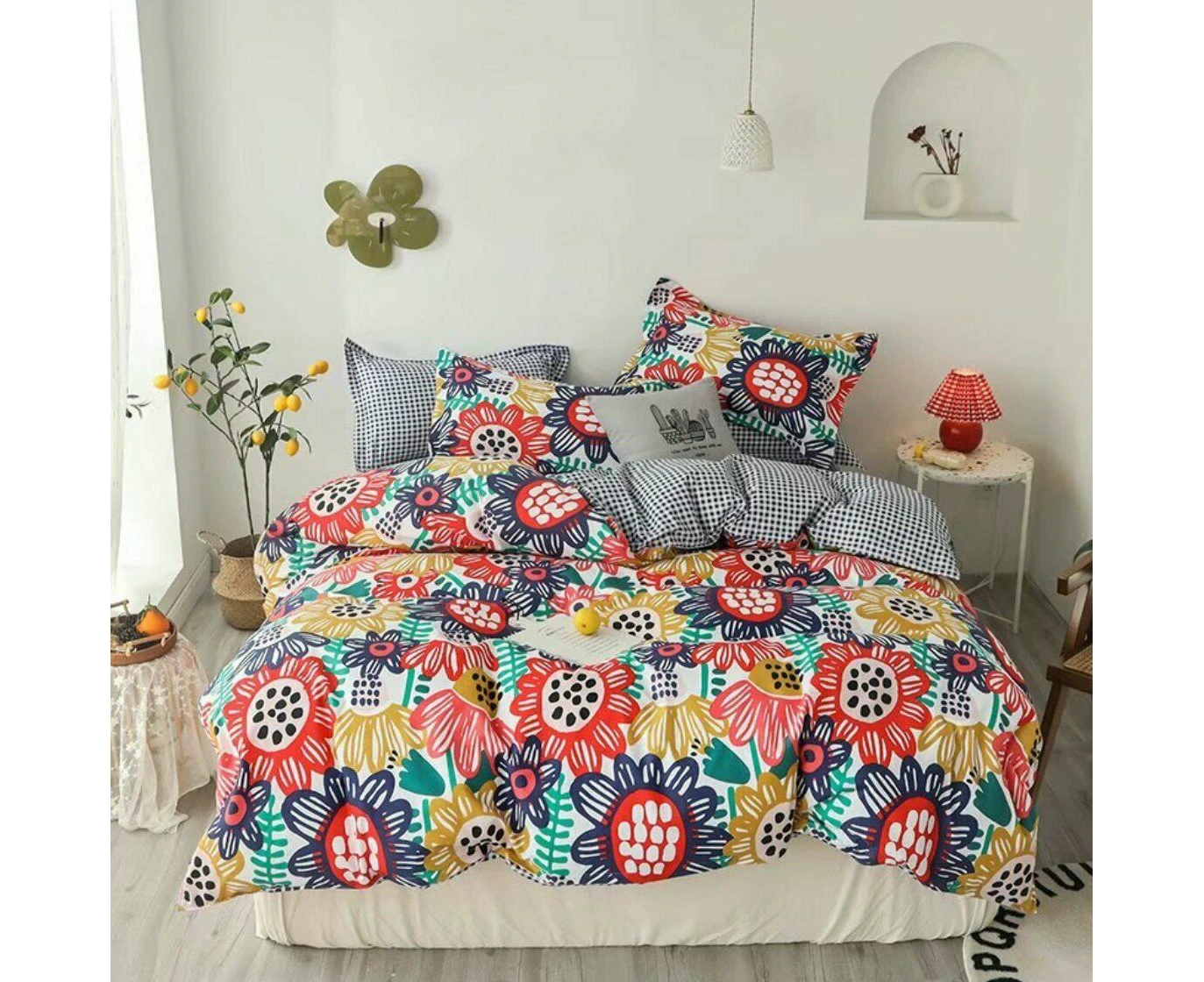 Sunflower Quilt Doona Duvet Cover Pillow Case Set