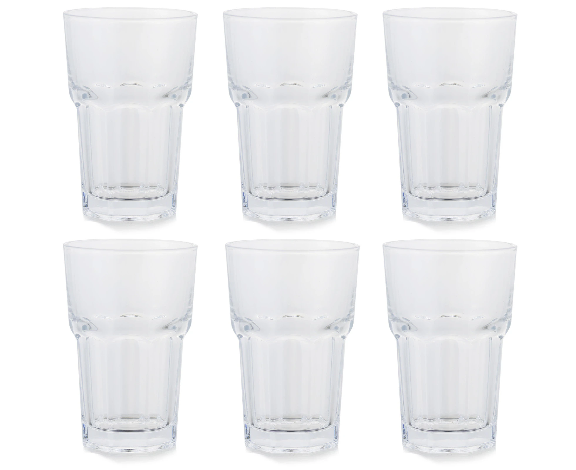 Set of 6 Highball Drinking GlassesThick Heavy Base Tumbler Cup For Hot Cold Beverage