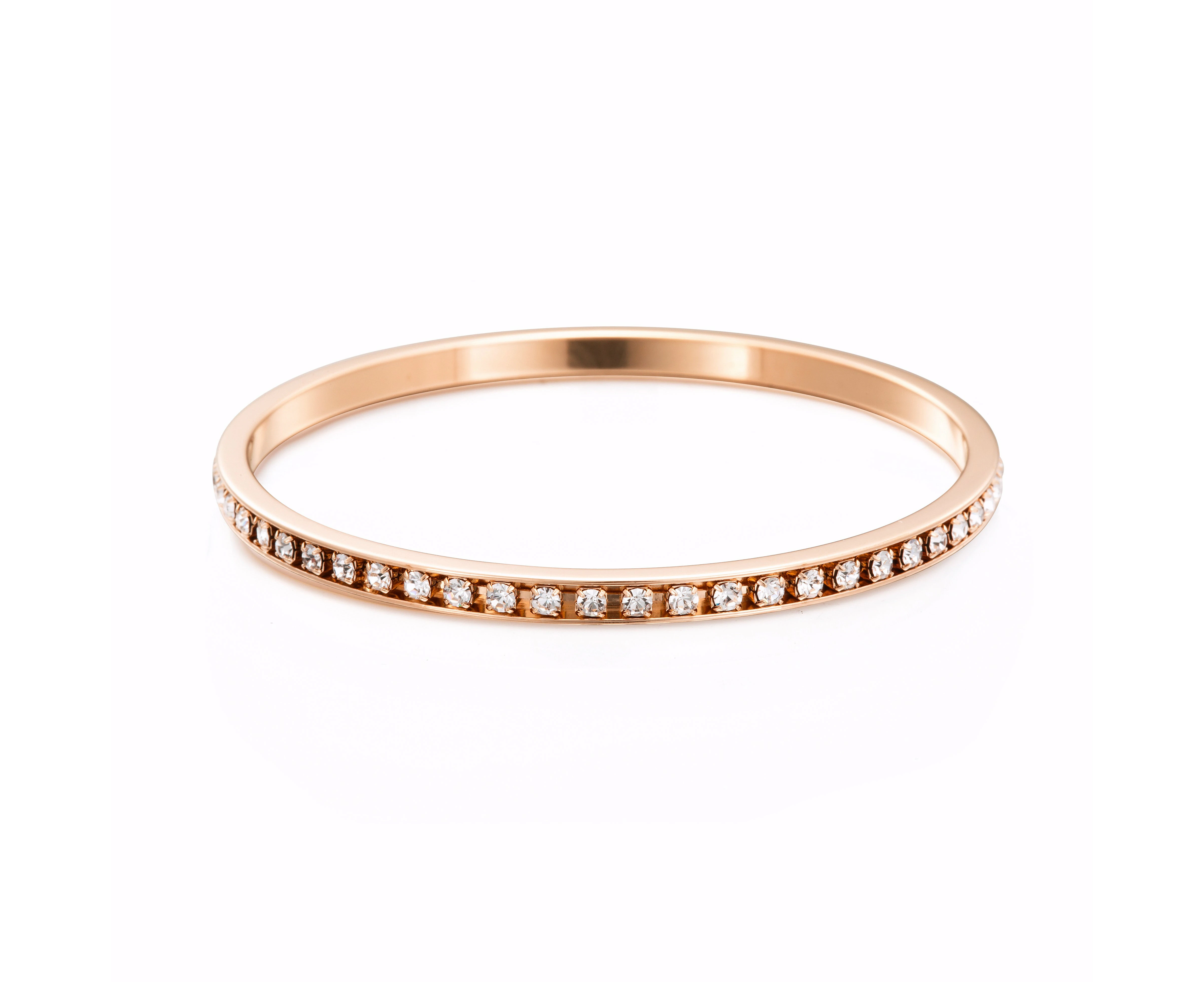 18ct Heavy Rose Gold Plated Bangle Made with SWAROVSKI(R) Crystals