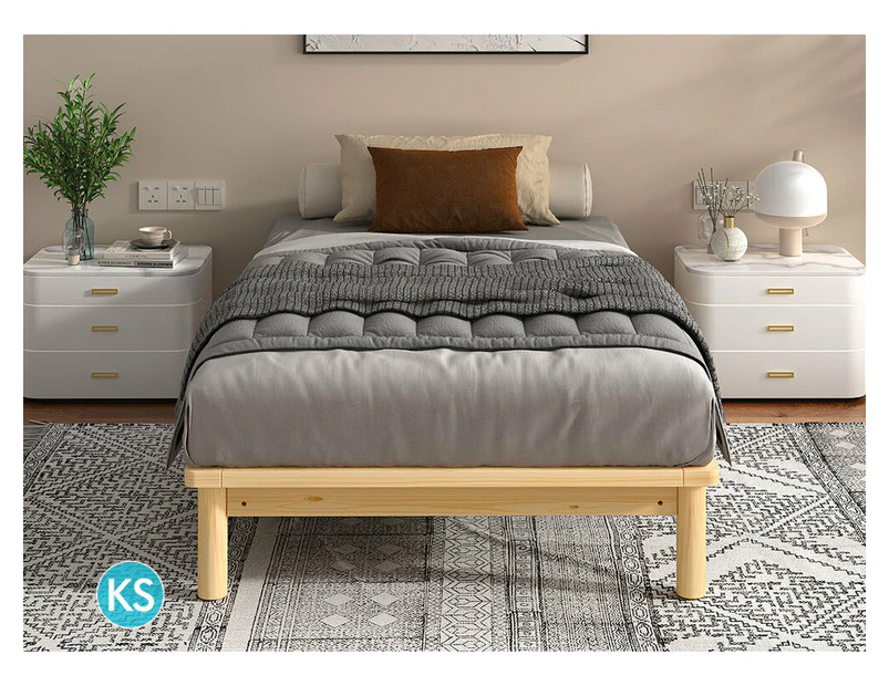 ALFORDSON Bed Frame Wooden Timber King Single Mattress Base Platform Basia Oak