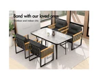 ALFORDSON Outdoor Furniture Setting Patio Dining Table Chair Set Wicker Glass