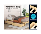 ALFORDSON Bed Frame Wooden Timber King Single Mattress Base Platform Basia Oak