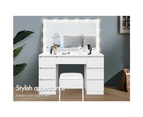 ALFORDSON Dressing Table Stool Set Makeup Mirror Desk LED 12 Bulbs White