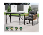 ALFORDSON Outdoor Furniture Setting Patio Dining Table Chair Set Wicker Glass