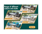 ALFORDSON Outdoor Furniture Setting Patio Dining Table Chair Set Wicker Glass