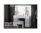 ALFORDSON Dressing Table Stool Set Makeup Mirror Desk LED 12 Bulbs White