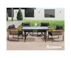 ALFORDSON Outdoor Furniture Setting Patio Dining Table Chair Set Wicker Glass