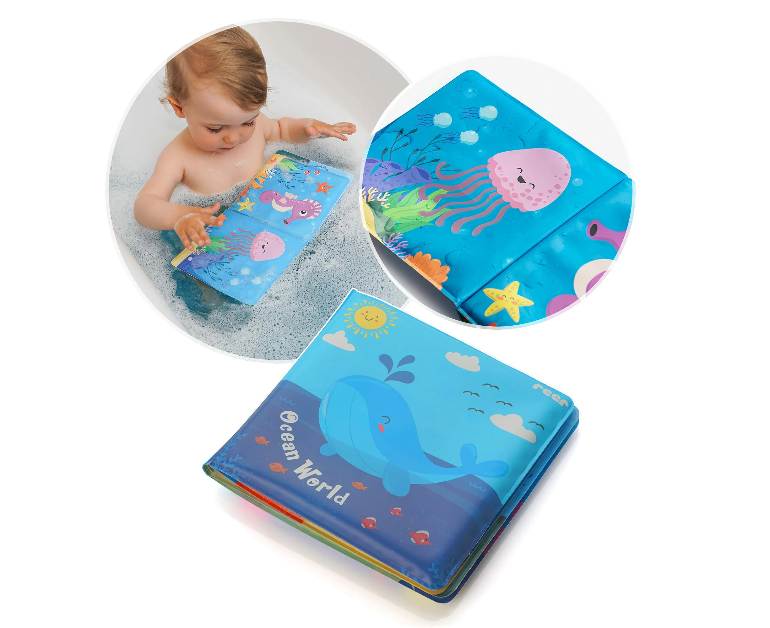 reer MyHappyBath Book Magic Bath Book with Colour Changing and Squeaky Function