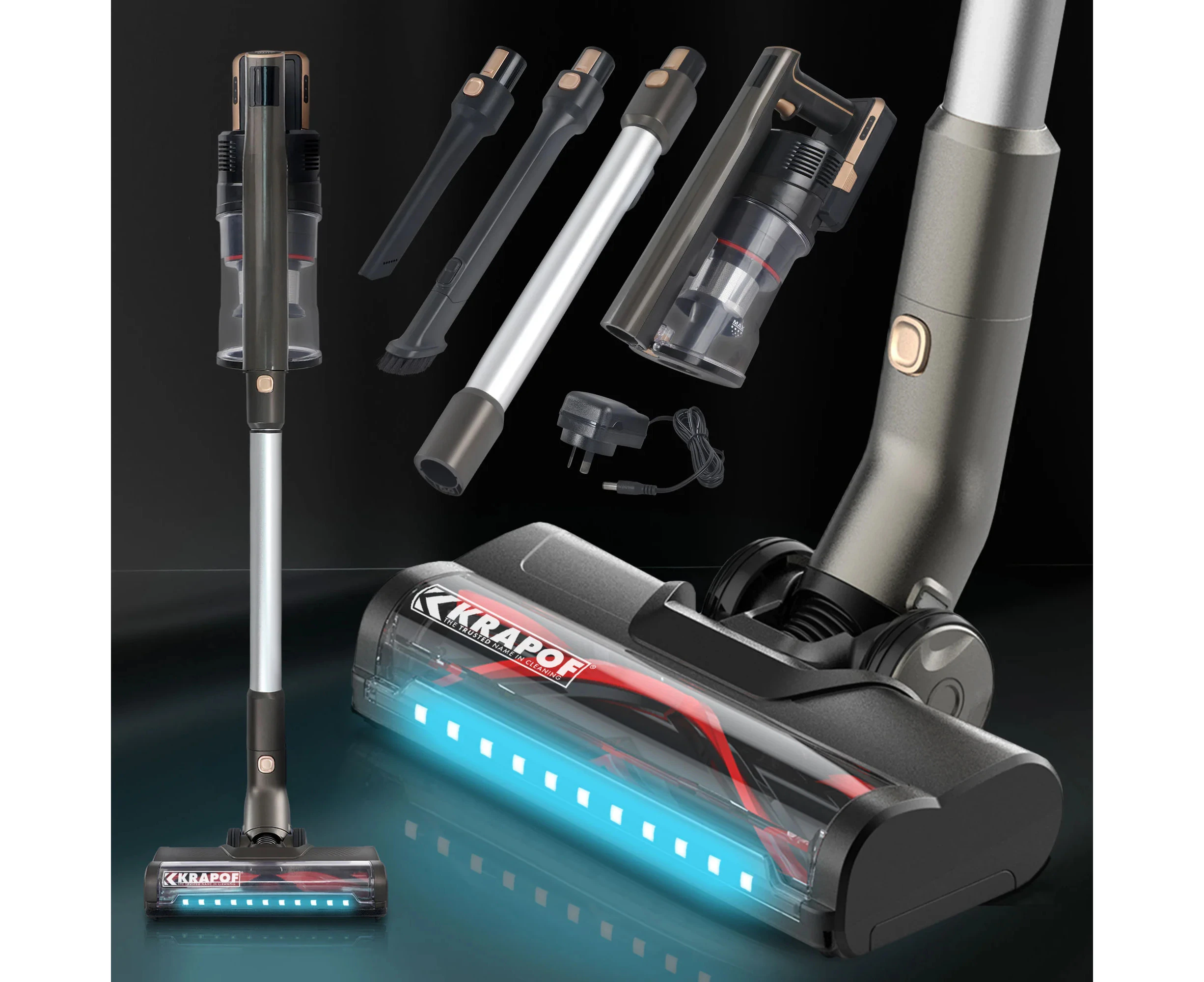 KRAPOF Super Slim Power Vac Cordless Stick Vacuum cleaner with Extra FREE Second Battery