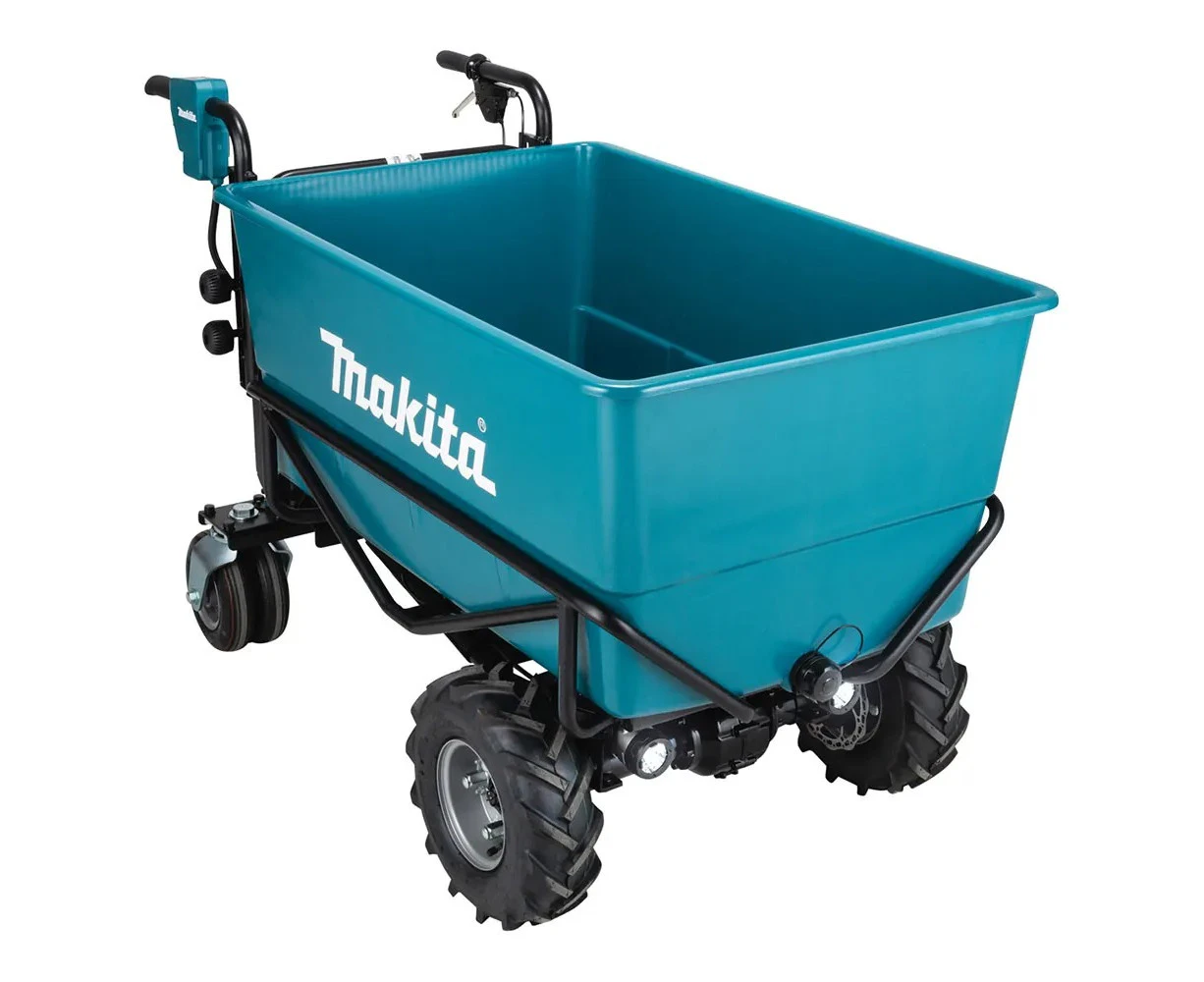 Makita 18Vx2 cordless Wheelbarrow Skin With Flat Bucket - DCU605Z