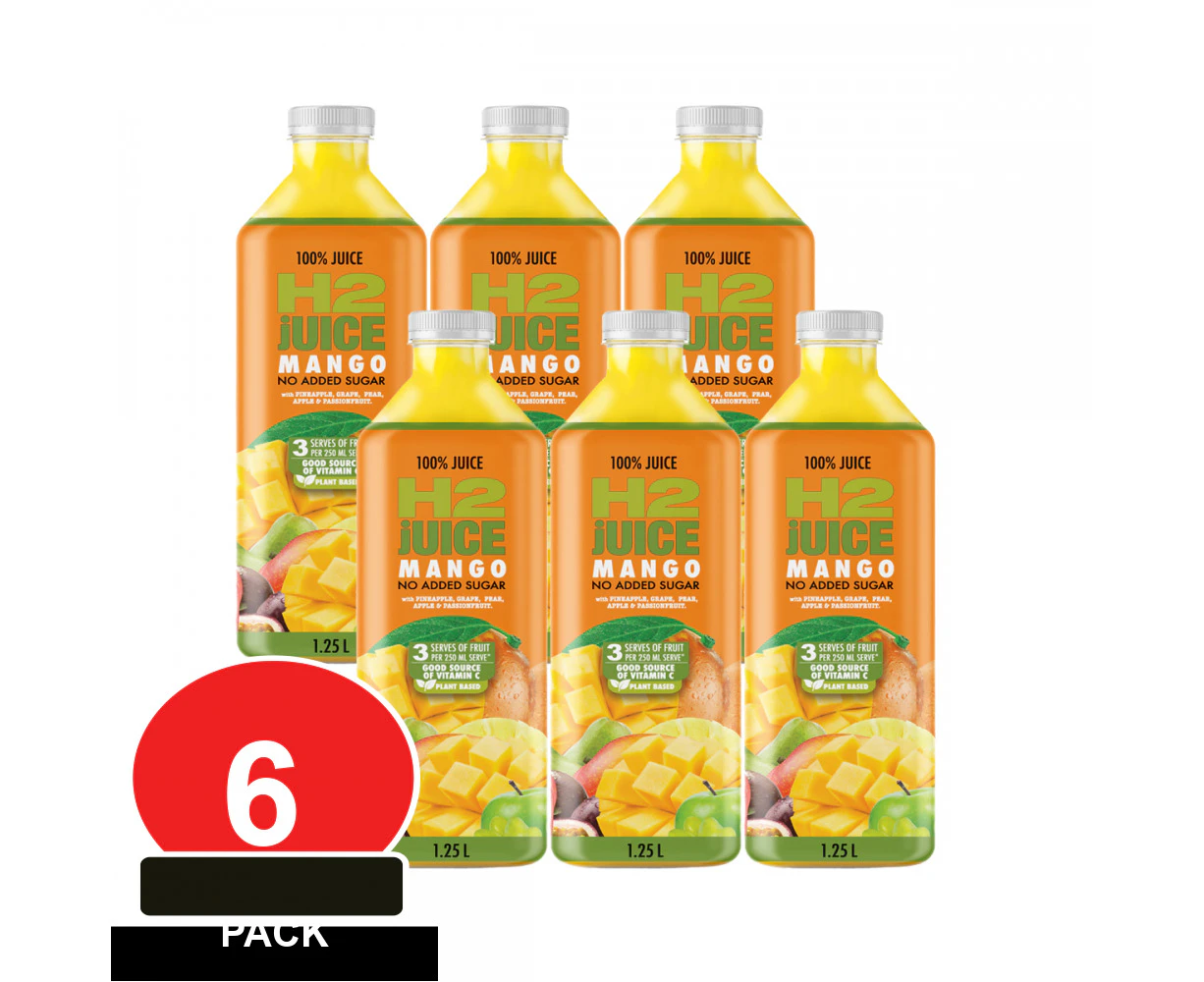 6 Pack, H2juice 1.25l Mango Juice