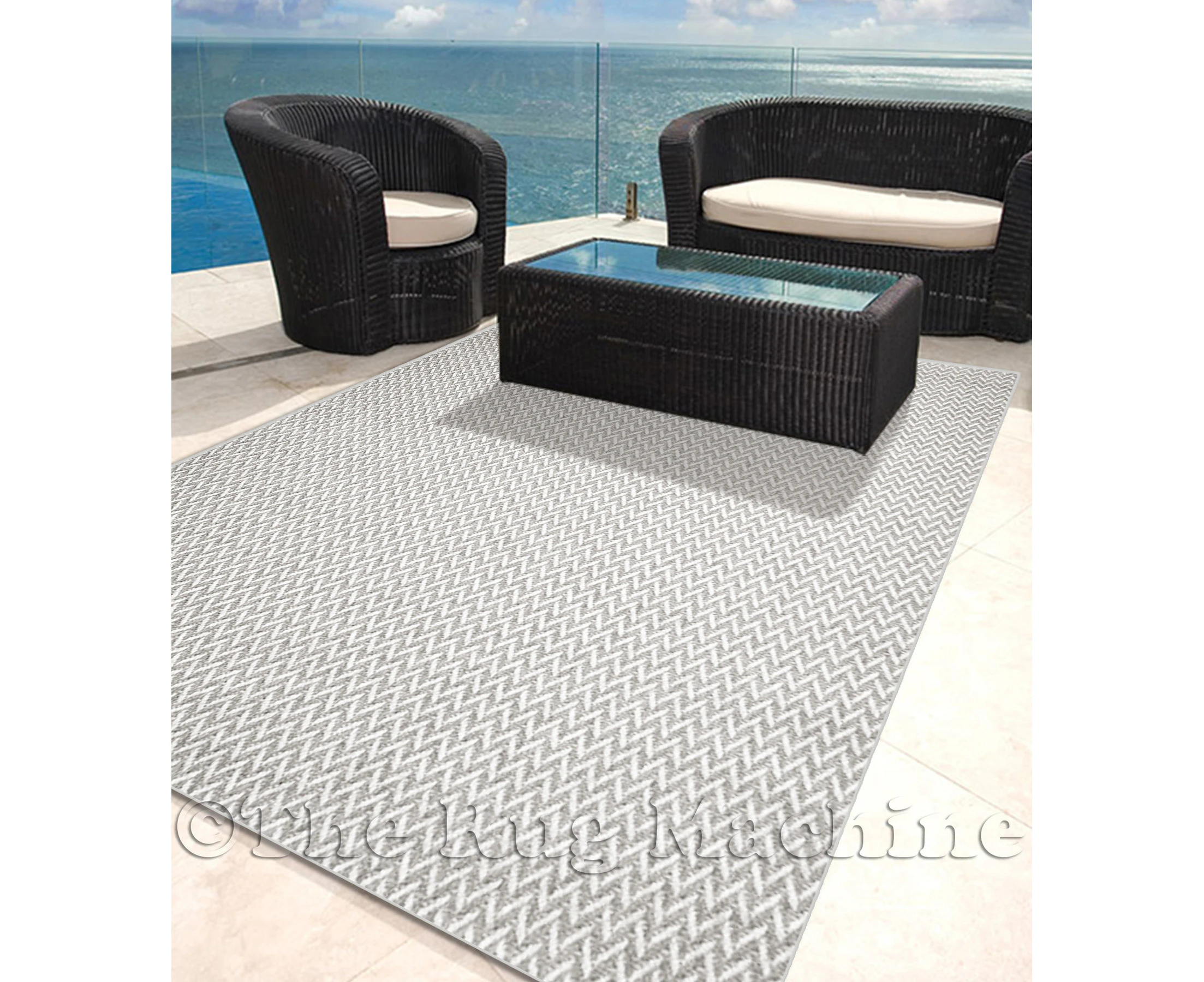 SUNSET CREAM INDOOR OUTDOOR MODERN FLOOR RUG (M) 160x230cm