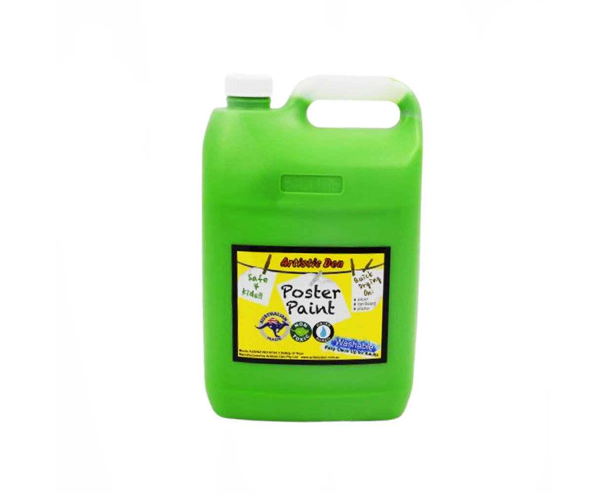 5L Washable Kids Poster Paint Lime Free Pump