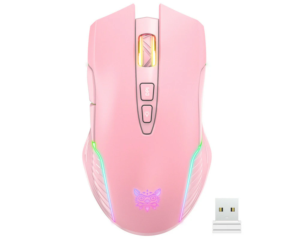 ONIKUMA CW905 Wireless Gaming Mouse Bluetooth Mouse RGB - Pink