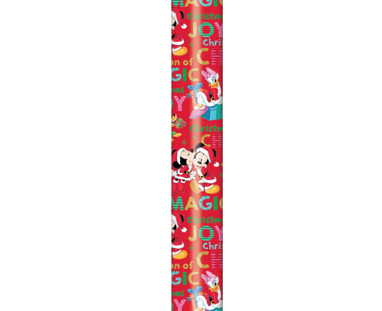 Disney Kids Christmas Gift Wrap Roll 3m x 70cm - Micky & Minnie A