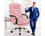 Executive Gaming Chair Footrest Pu Leather - Earl Pink