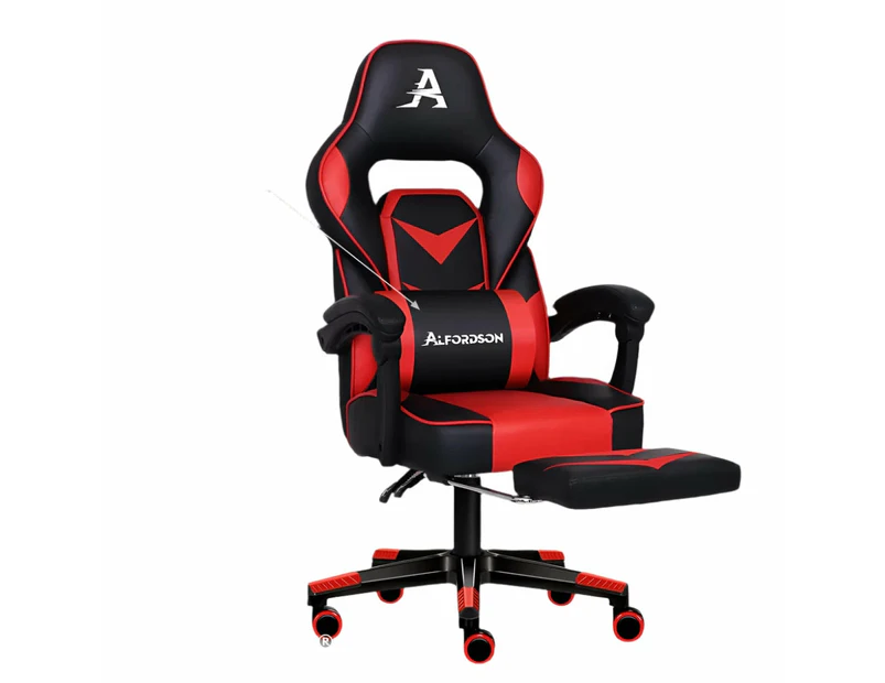 Executive Racing Gaming Chair Footrest Red