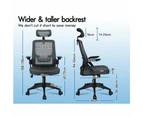 Adjustable Mesh Office Chair Head Armrests - Cyan