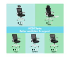 Mesh Executive Gaming Office Chair Recliner - Keldon - White Black