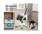 Adjustable Mesh Office Chair Head Armrests - Cyan