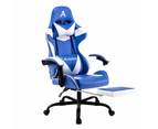 Executive Gaming Chair Footrest Vogler - Blue And White