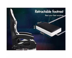 Rgb Led Massage Gaming Chair Footrest - Fabric Black