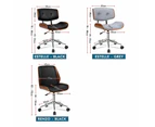 Wooden Office Chair Pu Leather Seat - Renzo - White