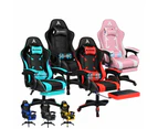 Racing Massage Gaming Chair Footrest - Cyan