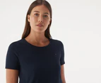 Tommy Hilfiger Women's Tina Flag Tee / T-Shirt / Tshirt - Navy Blazer