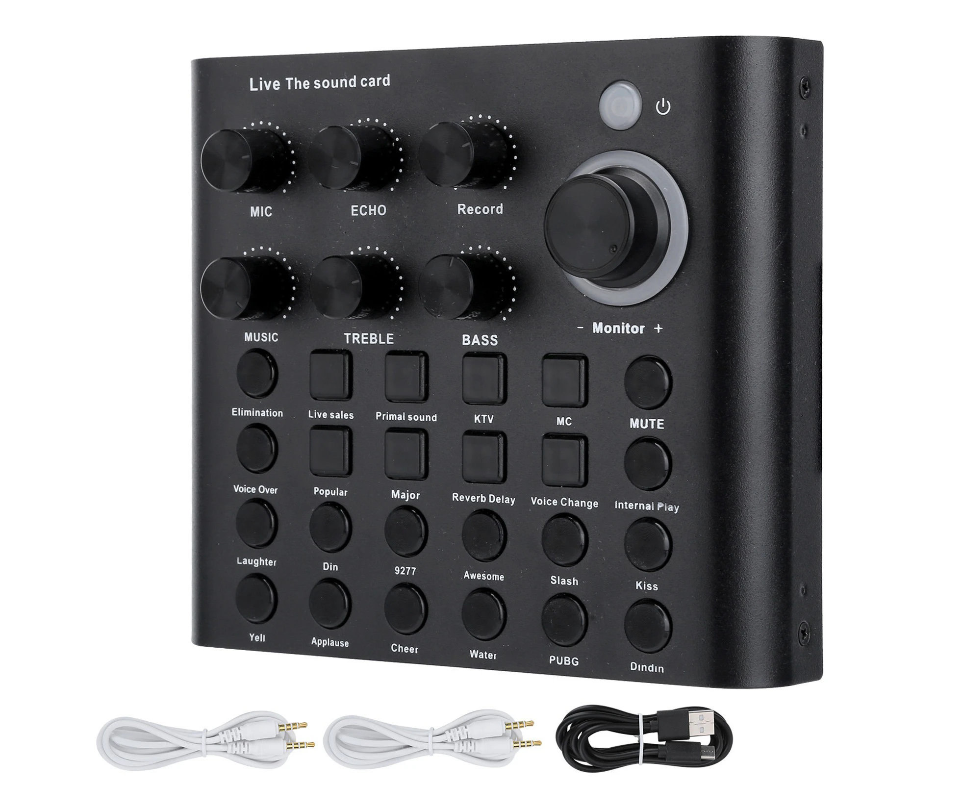 V8P  Portable Mini Sound Card  Stereo Audio Mixer For Computer Game Live Broadcast