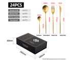 Kitchen Cutlery set 24pcs Dining Tableware Party Supplies Stainless Steel Cutlery Brushed Gold