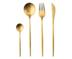 Kitchen Cutlery set 24pcs Dining Tableware Party Supplies Stainless Steel Cutlery Brushed Gold