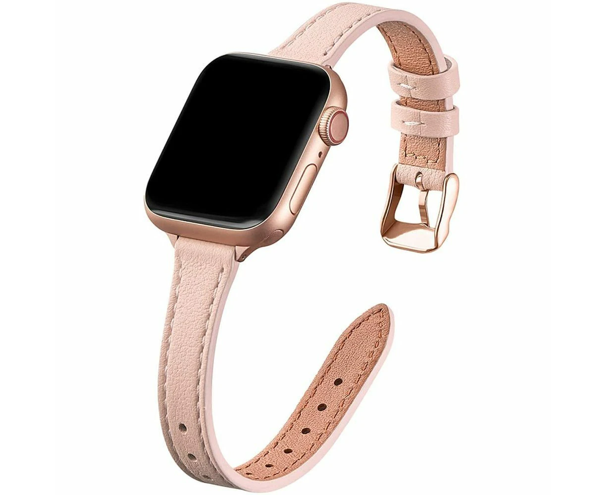 Compatible With Apple Watch Strap 38Mm 40Mm 41Mm,Genuine Replacement Leather Strap,Slim And Lightweight Strap For Iwatch Series 7/6/5/4/3/2/1