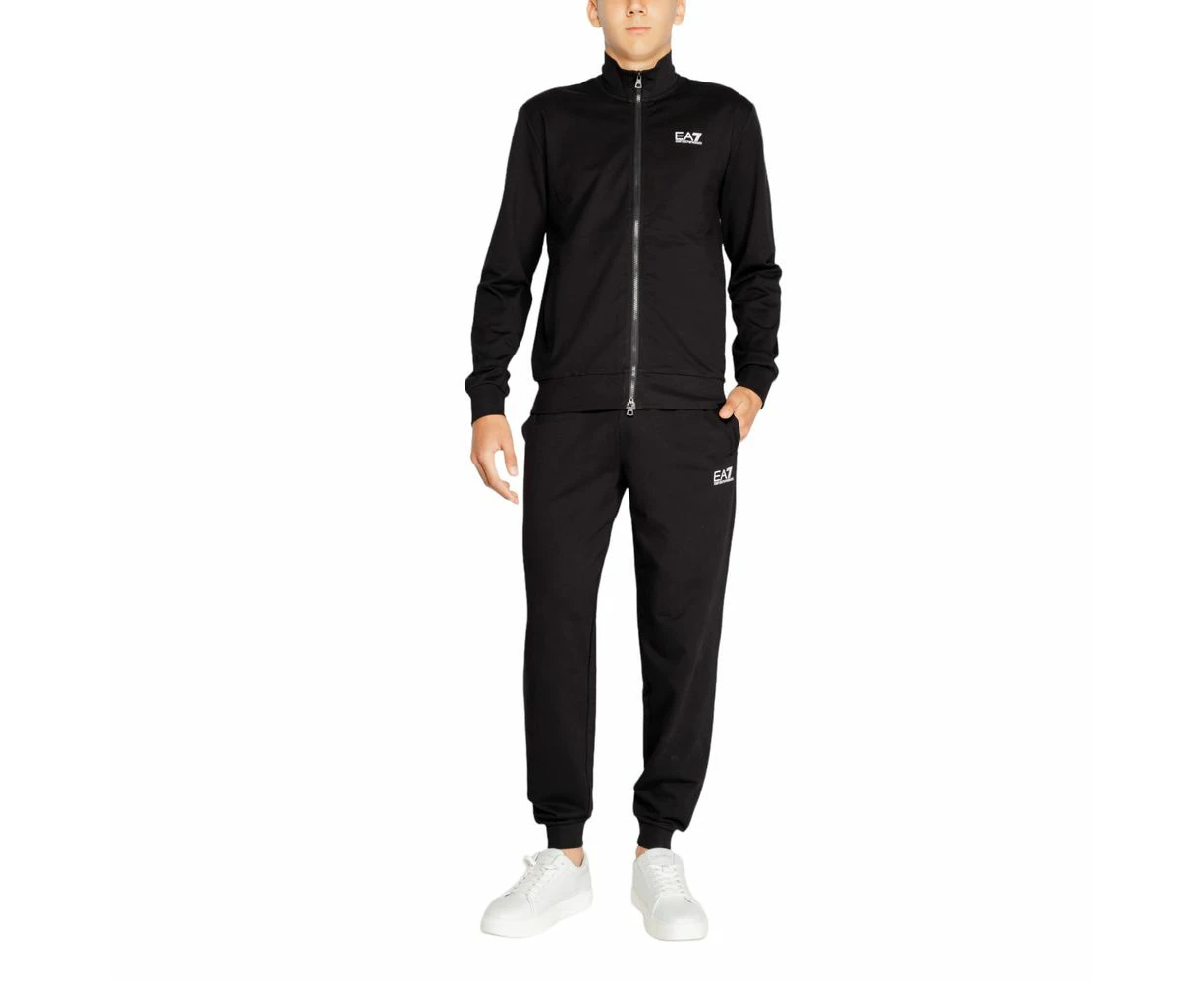 Ea7 Emporio Armani Black Cotton Sweatsuit