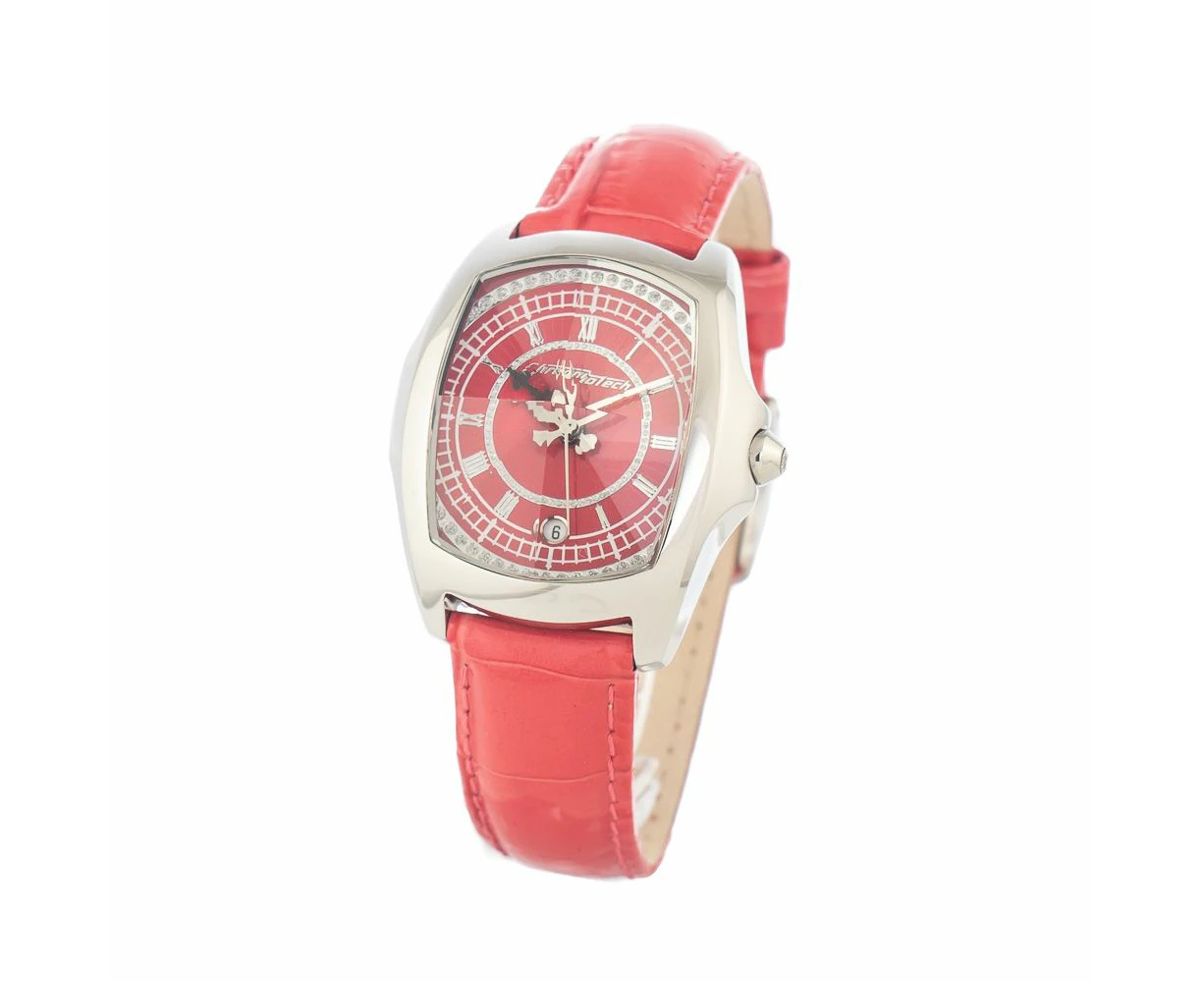 Chronotech Red Leather Watch