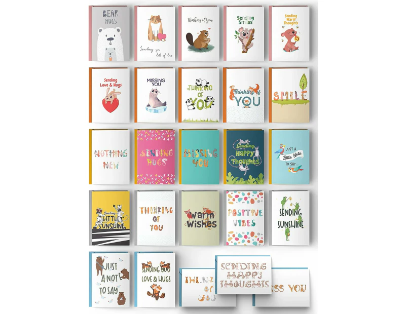 Dessie® 25 Thinking of You Cards with Unique Designs and Messages, 5” x 7”