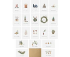 Dessie® 40 Unique Christmas Cards Boxed Set with Kraft Envelopes and Stickers 4” x 6” Variety