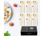 24 Piece Cutlery set Gifts Stainless Steel Cutlery Party Dinner Steak Knife Fork Spoon Teaspoon Gold