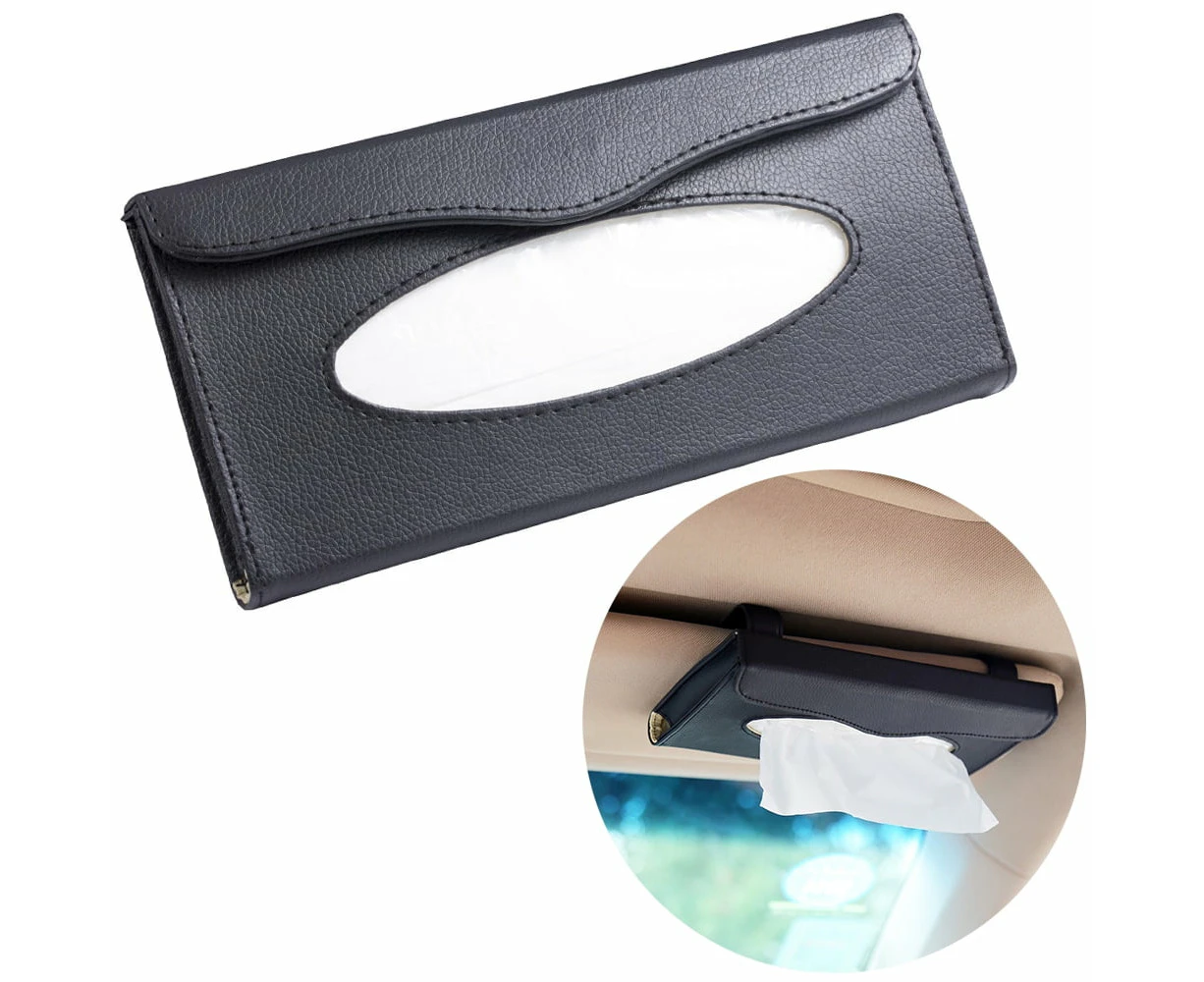 Car Tissue Holder, Sun Visor Napkin Holder, Tissue Box Holder, PU Leather Tissue Box, Backseat Tissue Purse Case Holder for Car