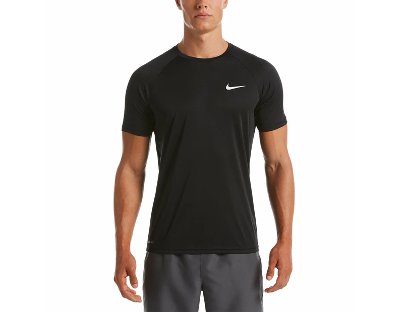 Nike Swim Men's Essential Short Sleeve Hydroguard Top - Black