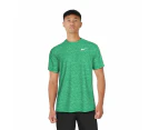 Nike Swim Men's Heather Short Sleeve Hydroguard Top - Stadium Green