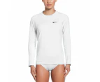 Nike Swim Women's Essential Long Sleeve Hydroguard Top - White