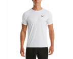 Nike Swim Men's Essential Short Sleeve Hydroguard Top - White