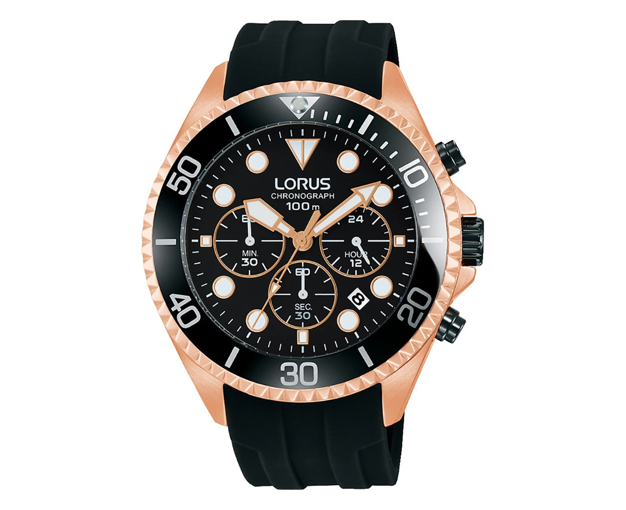 Lorus Sports Chronograph RT322GX9 Silicone Mens Watch